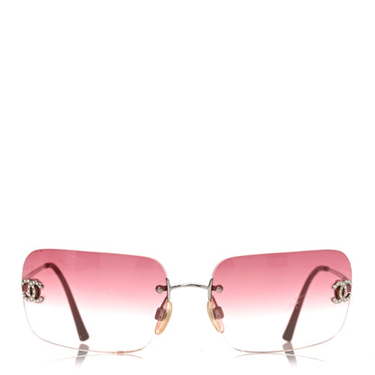 Chanel Metal Crystal CC Logo Sunglasses 4017-D Pink 2 of 6