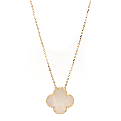 Van Cleef & Arpels 18K Yellow Gold Mother of Pearl Magic Alhambra Pendant Necklace 1 of 4