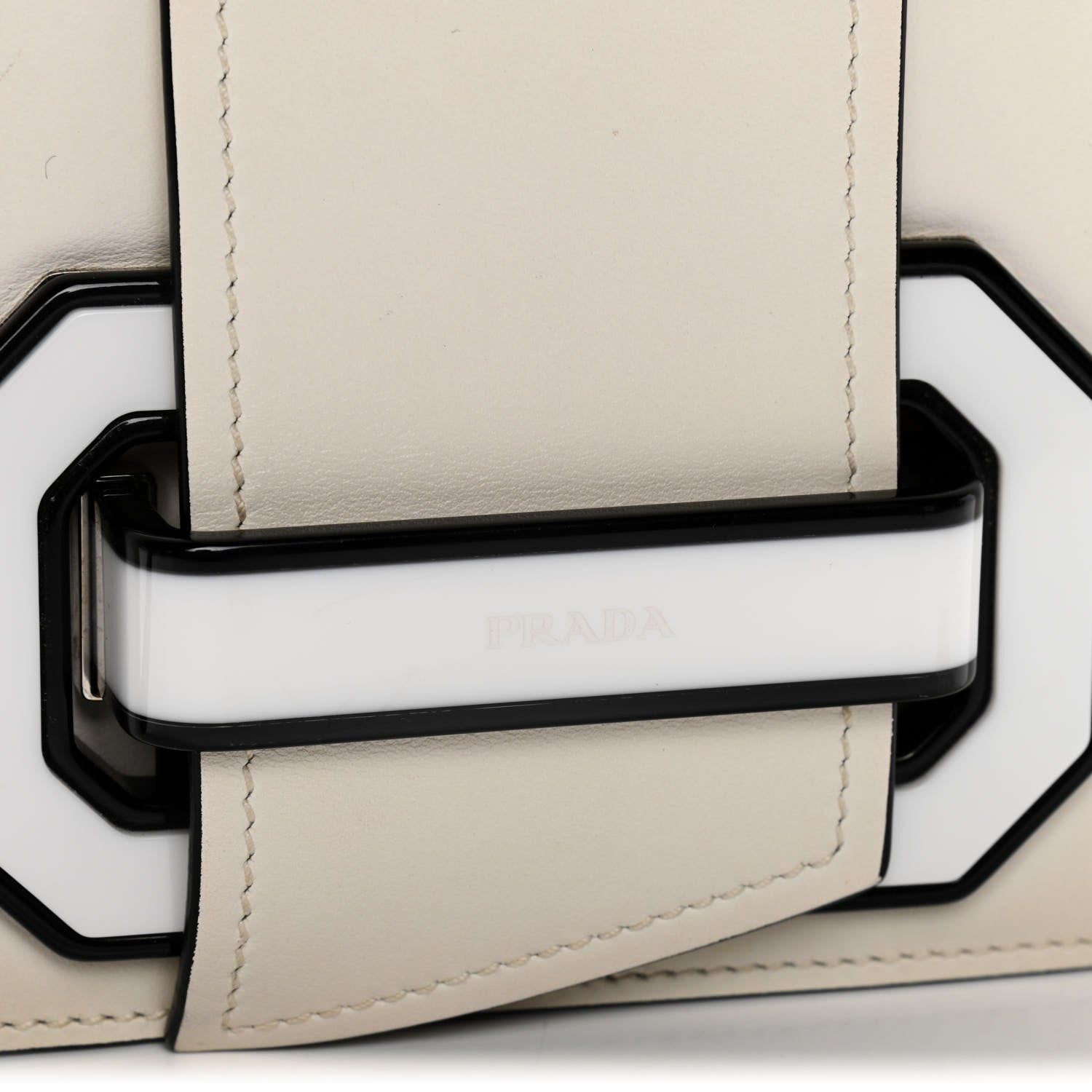 Prada City Calf Plex Ribbon Bag White 10 of 19