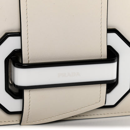 Prada City Calf Plex Ribbon Bag White 10 of 19