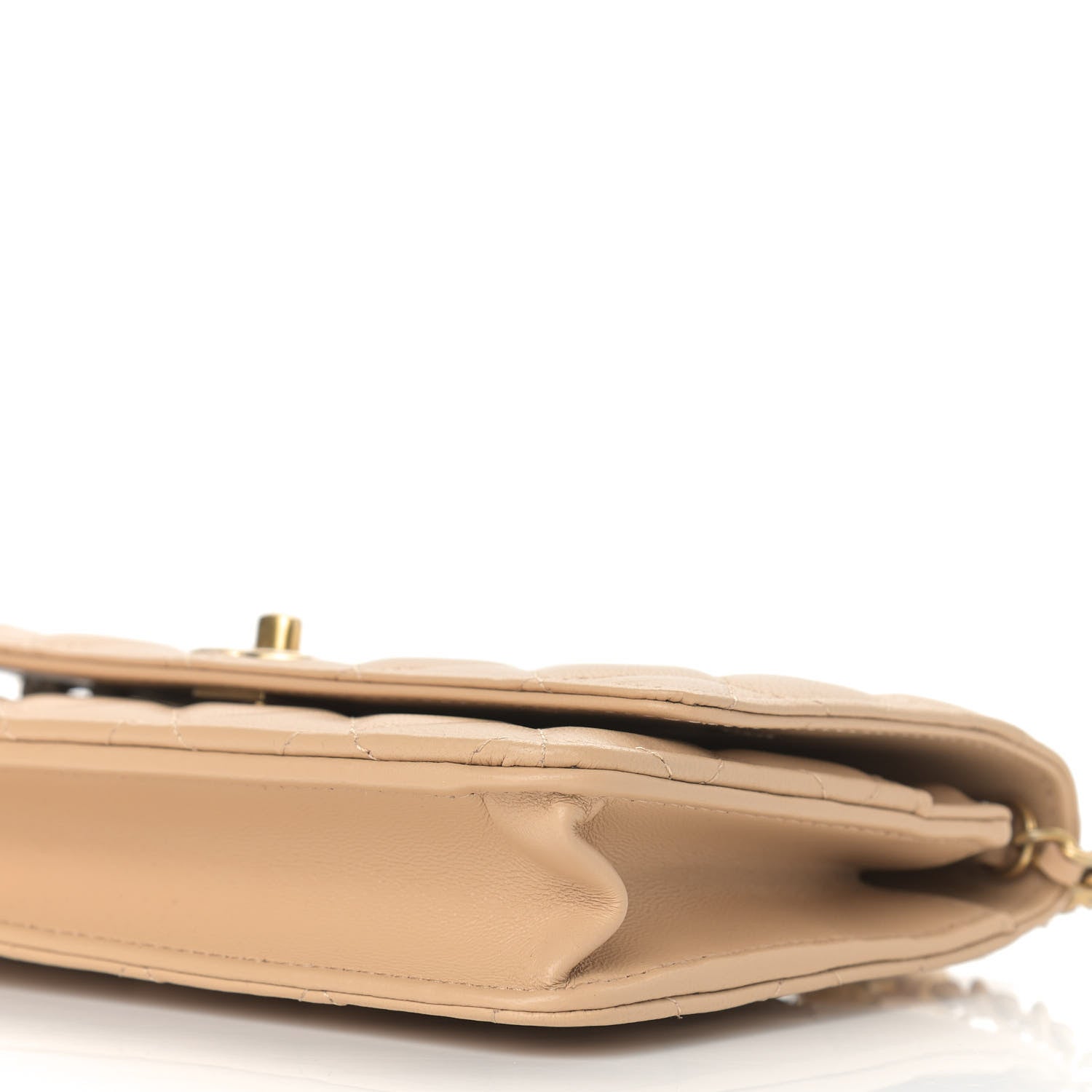 Chanel Lambskin Quilted CC Pearl Crush Wallet on Chain WOC Beige 10 of 10