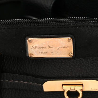 Salvatore Ferragamo Grained Calfskin Tote Black 6 of 18