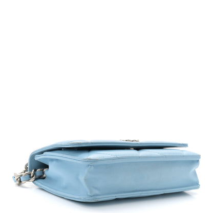 Chanel Lambskin Quilted Chanel 19 Wallet On Chain WOC Light Blue 4 of 14