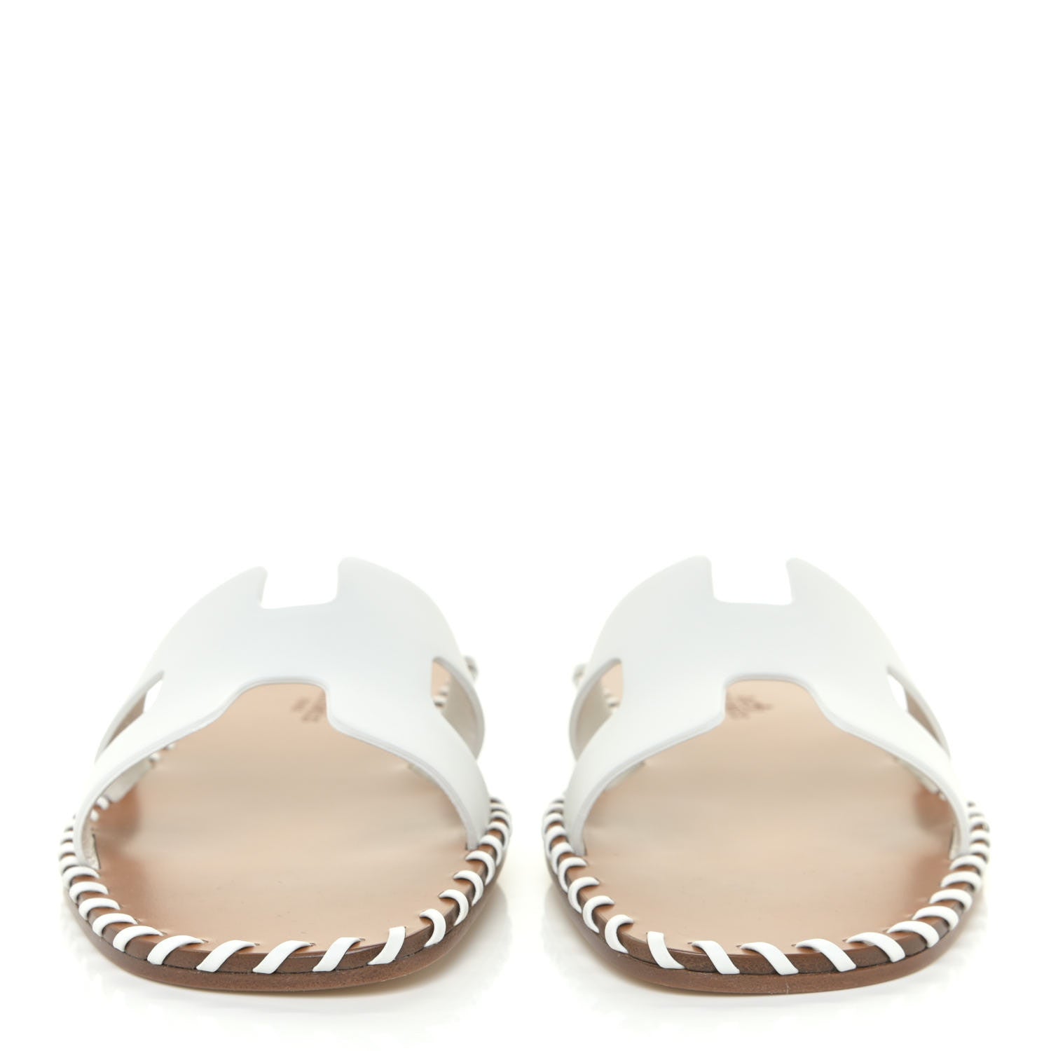 Hermes Calfskin Braided Oran Sandals 35.5 White 2 of 9