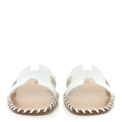Hermes Calfskin Braided Oran Sandals 35.5 White 2 of 9