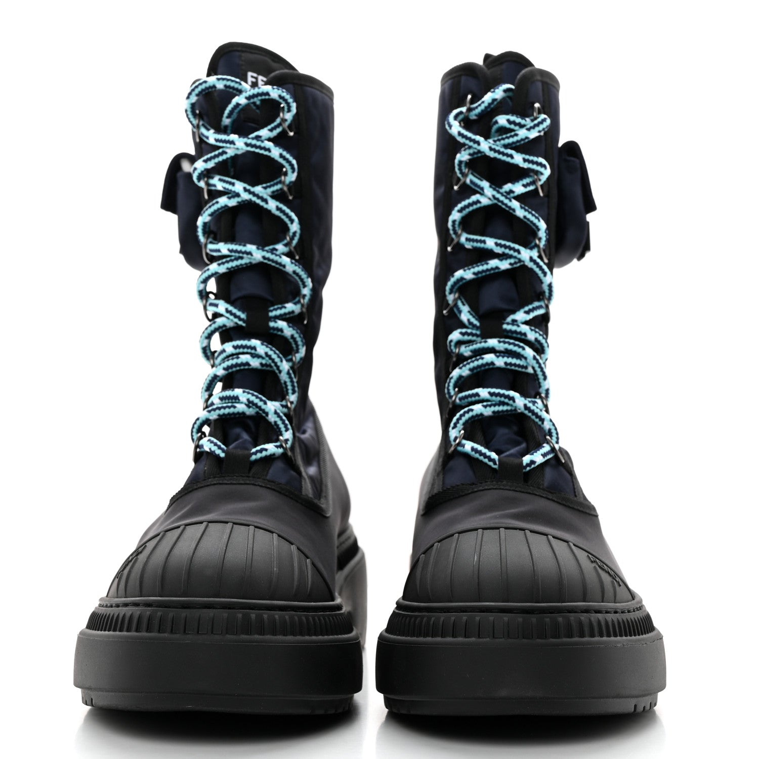 Fendi Nylon Baguette Domino 50mm Biker Boots 41 Eddie Black 2 of 10