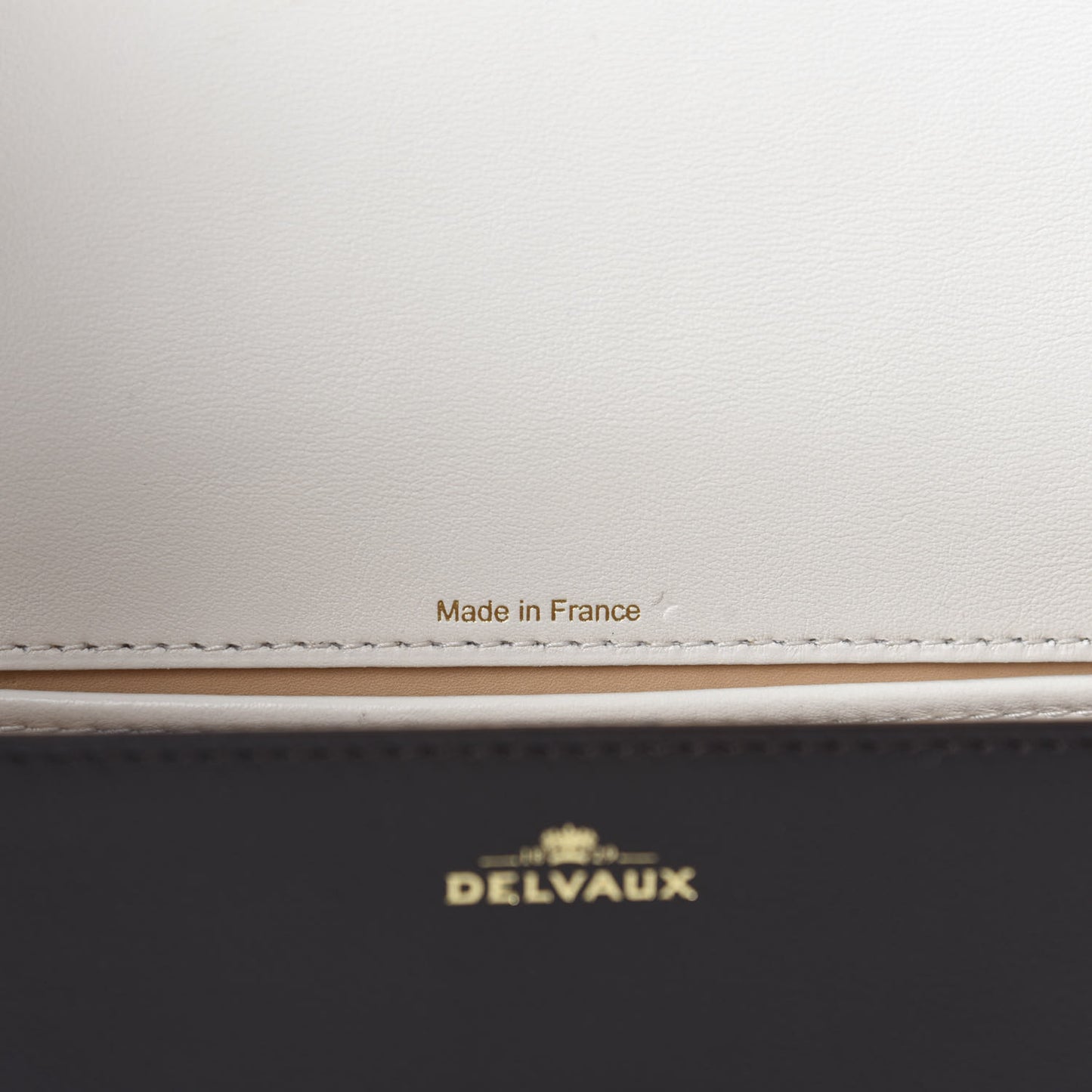 Calfskin Mini Madame Crossbody Dark Brown White