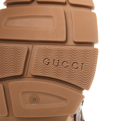 Gucci X SEGA Suede Calfskin GG Monogram Mens Flashtrek Sneakers 10 New Cuir Beige Ruggine 7 of 9