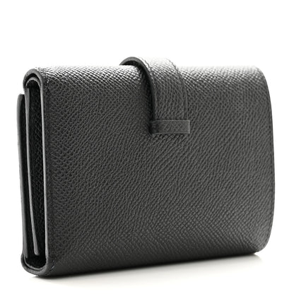 Hermes Epsom Tri-Fold Compact Monochrome Bearn Wallet Black 3 of 7