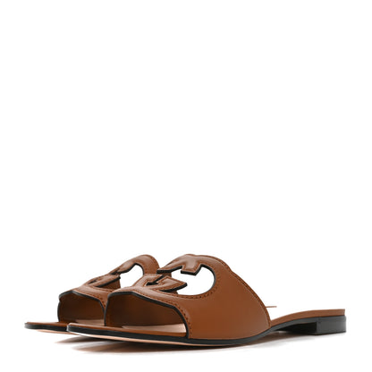 Gucci Cosmos Softy Calfskin Interlocking G Cut Out Slide Sandals 39 Cuir 4 of 8