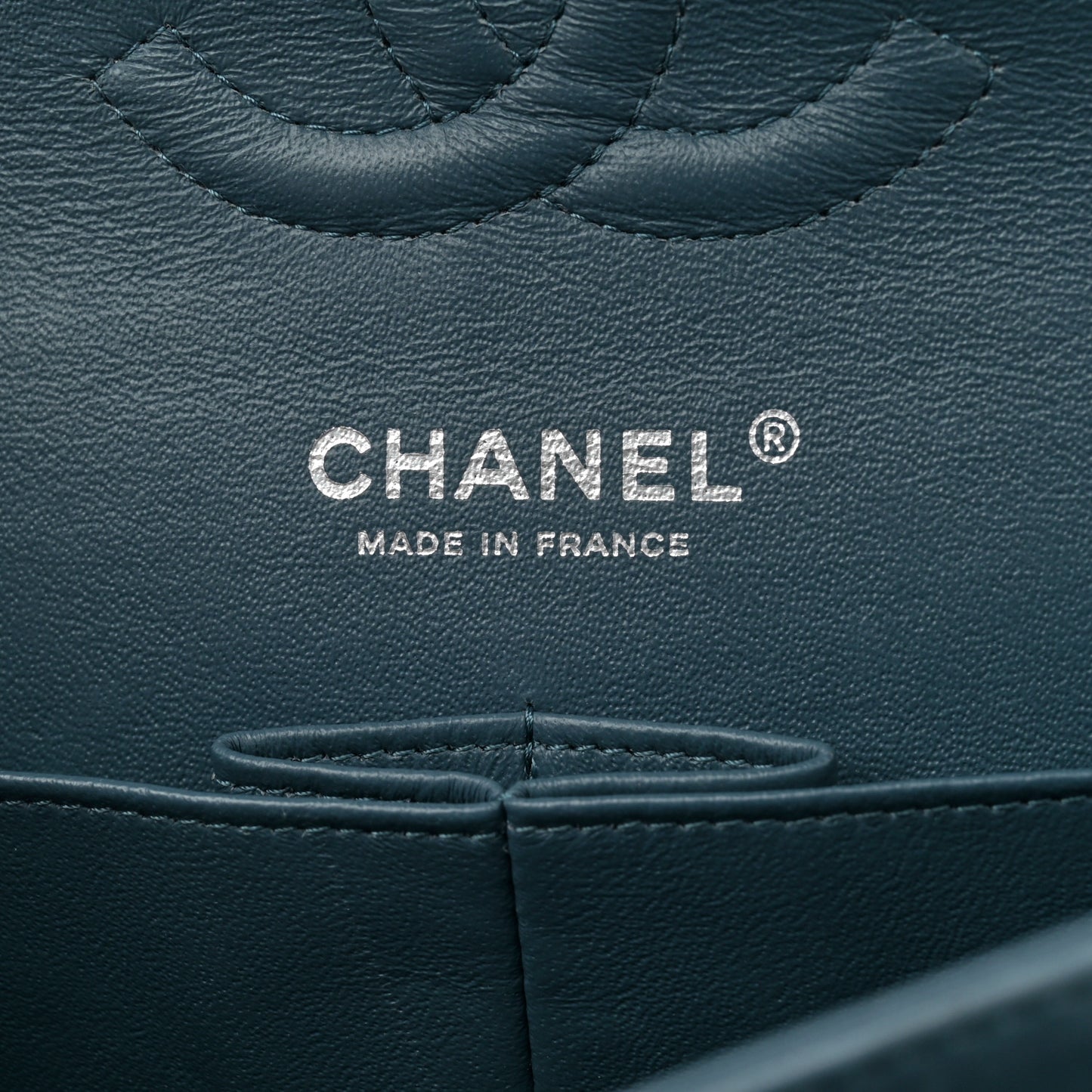 Lambskin Quilted Medium Double Flap Blue