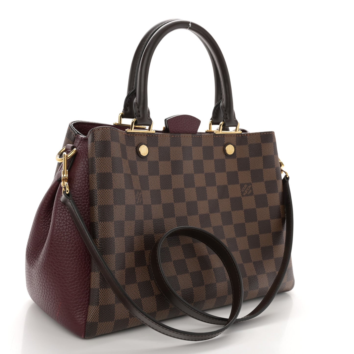 Damier Ebene Cuir Taurillon Brittany Bordeaux