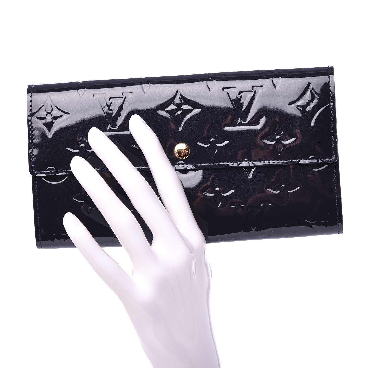 Louis Vuitton Vernis Sarah Wallet Blue Infini 2 of 6