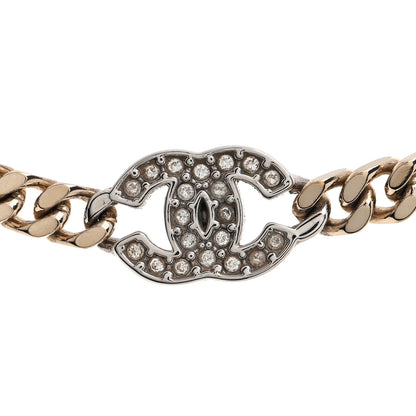 Chanel Crystal Chain CC Necklace Gold Silver 4 of 7