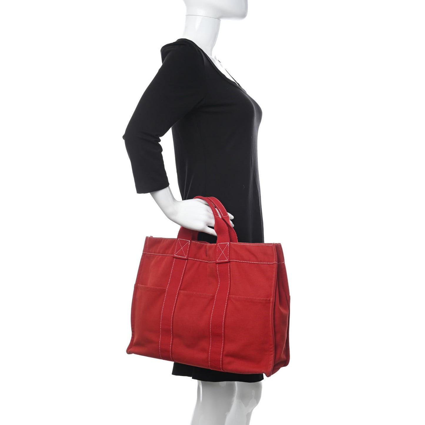 Canvas Herline Tote MM Red