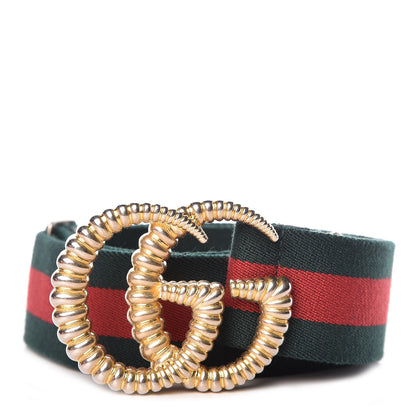 Gucci Canvas Torchon Double G Web Belt 90 36 Verde 1 of 5