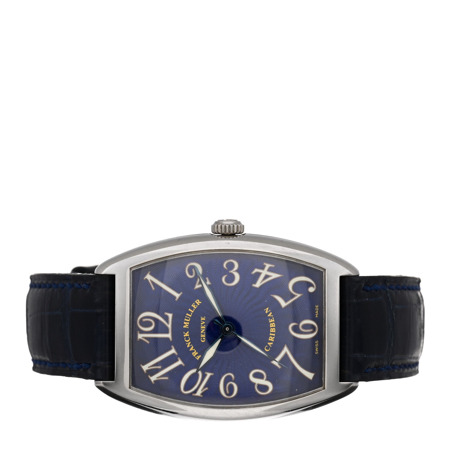 Franck Muller Stainless Steel Alligator 31mm Curvex Caribbean Automatic Watch Blue 2852 2 of 4