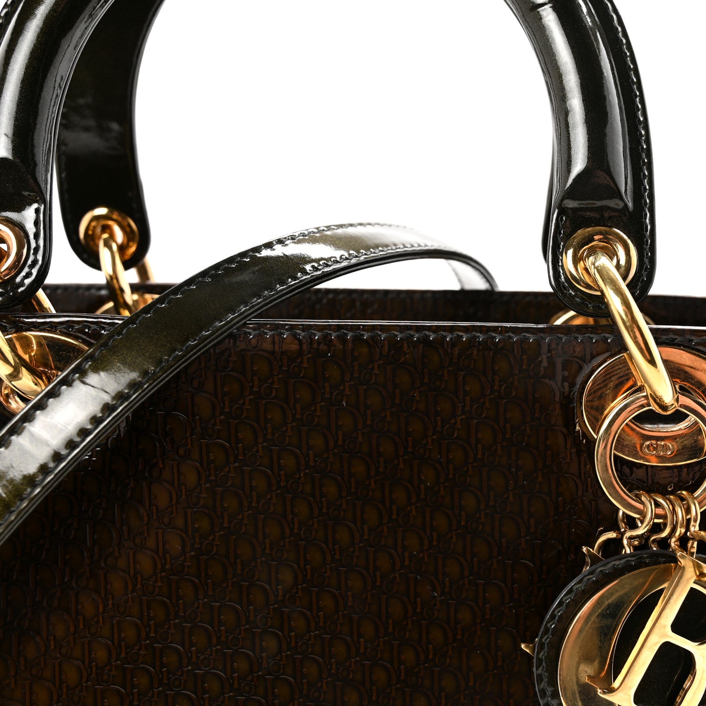 Patent Diorissimo Medium Lady Dior Metallic Green
