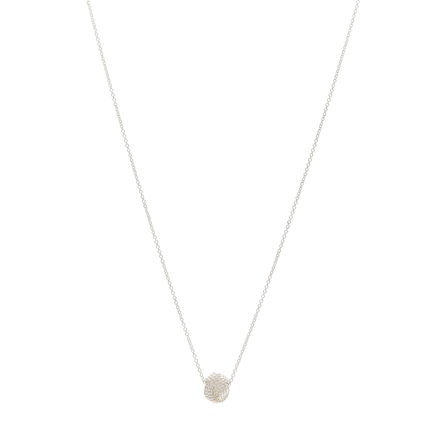 Tiffany Sterling Silver Twist Knot Pendant Necklace 1 of 5