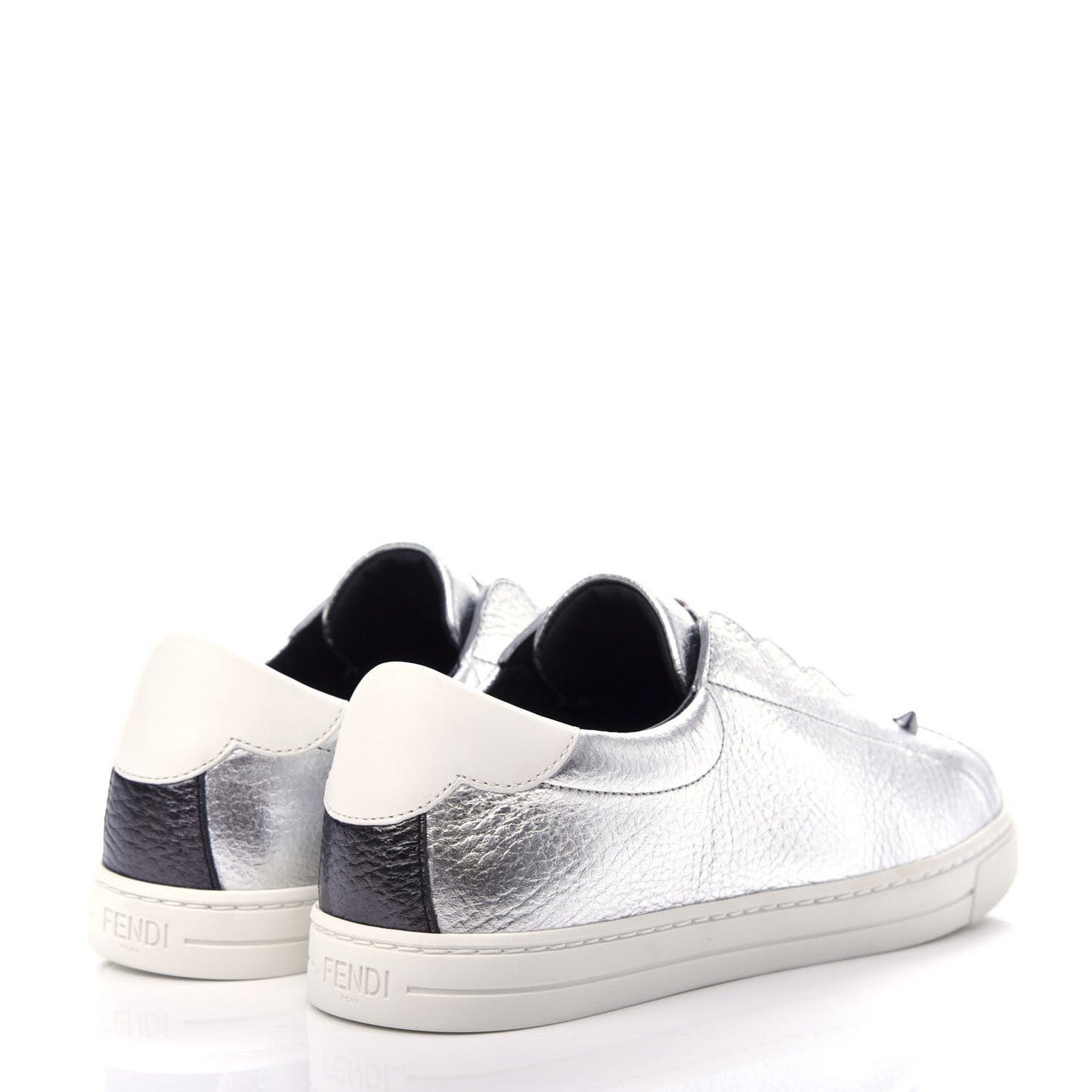 Metallic Vitello Lurex Rockoclick Slip On Sneakers 36.5 Silver