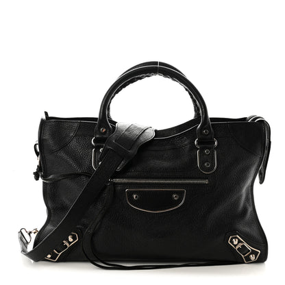 Balenciaga Chevre Silver Metallic Edge Hardware City Black 1 of 11