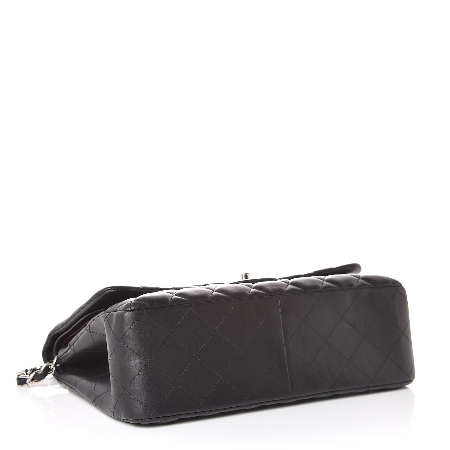 Lambskin Quilted Jumbo Double Flap Black