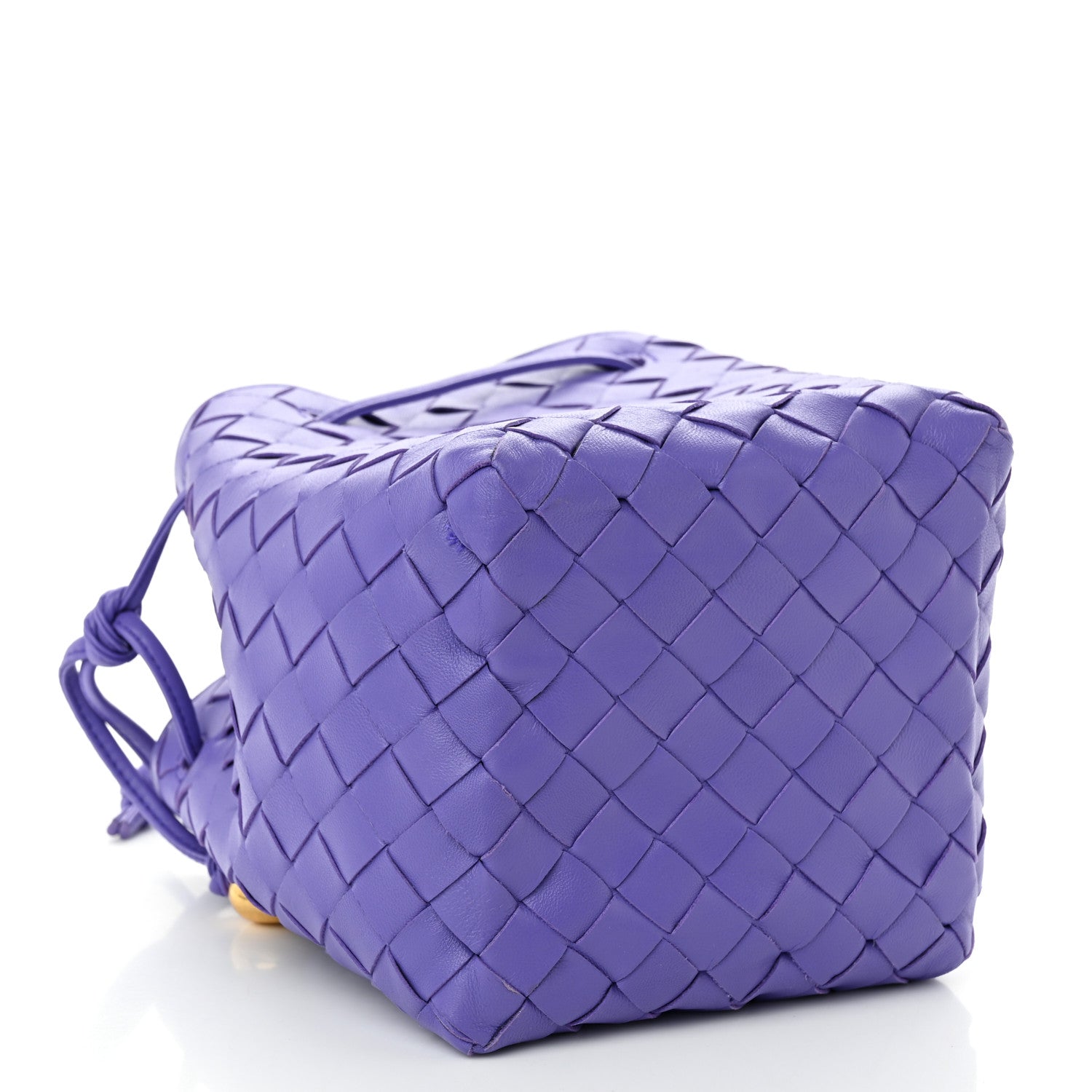 Bottega Veneta Nappa Intrecciato Small Drawstring Bucket Bag Purple 4 of 9