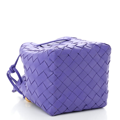 Bottega Veneta Nappa Intrecciato Small Drawstring Bucket Bag Purple 4 of 9