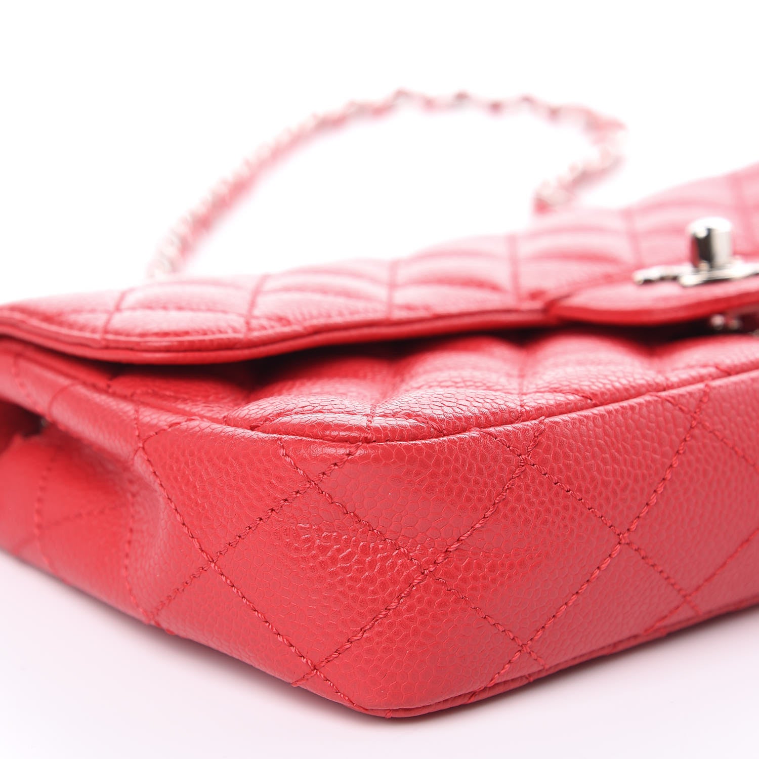 Chanel Caviar Quilted East West Flap Red 8 of 10