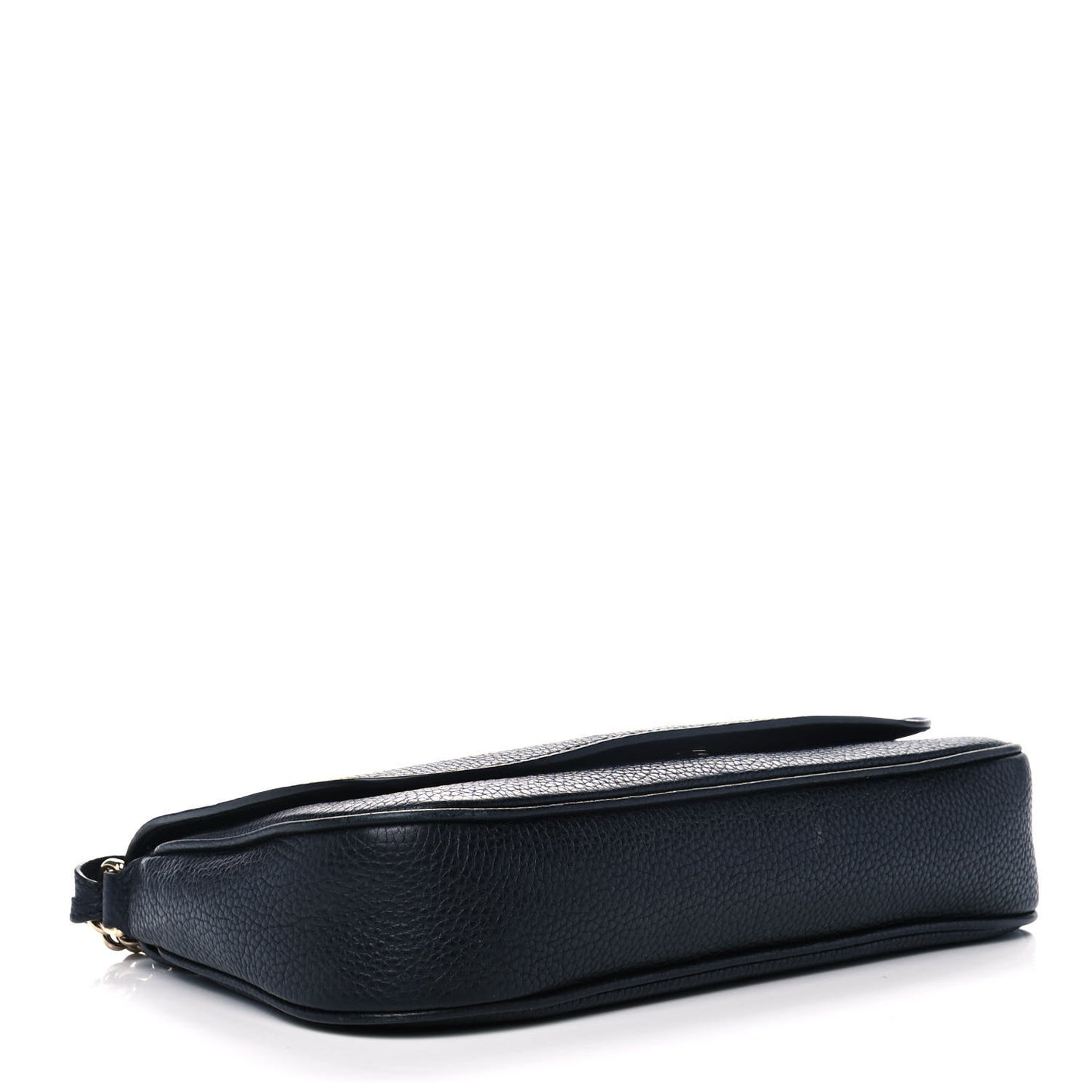 Pebbled Calfskin Medium Soho Flap Crossbody Black