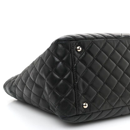 Chanel Lambskin Surpique Chevron Quilted Tote Black 10 of 11