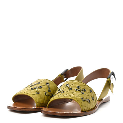 Bottega Veneta Nappa Ayers Intrecciato Flat Sandals 38 Chamomile 3 of 7