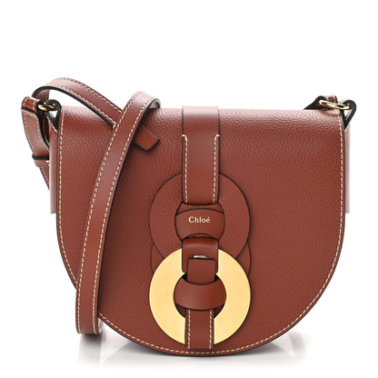 Chloe Grained Calfskin Small Darryl Saddle Crossbody Bag Sepia Brown 1 of 9