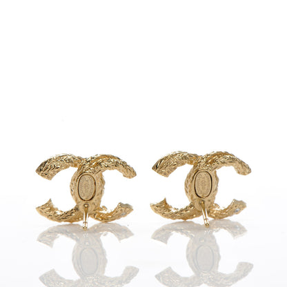 Chanel Crystal CC Earrings Gold 3 of 4