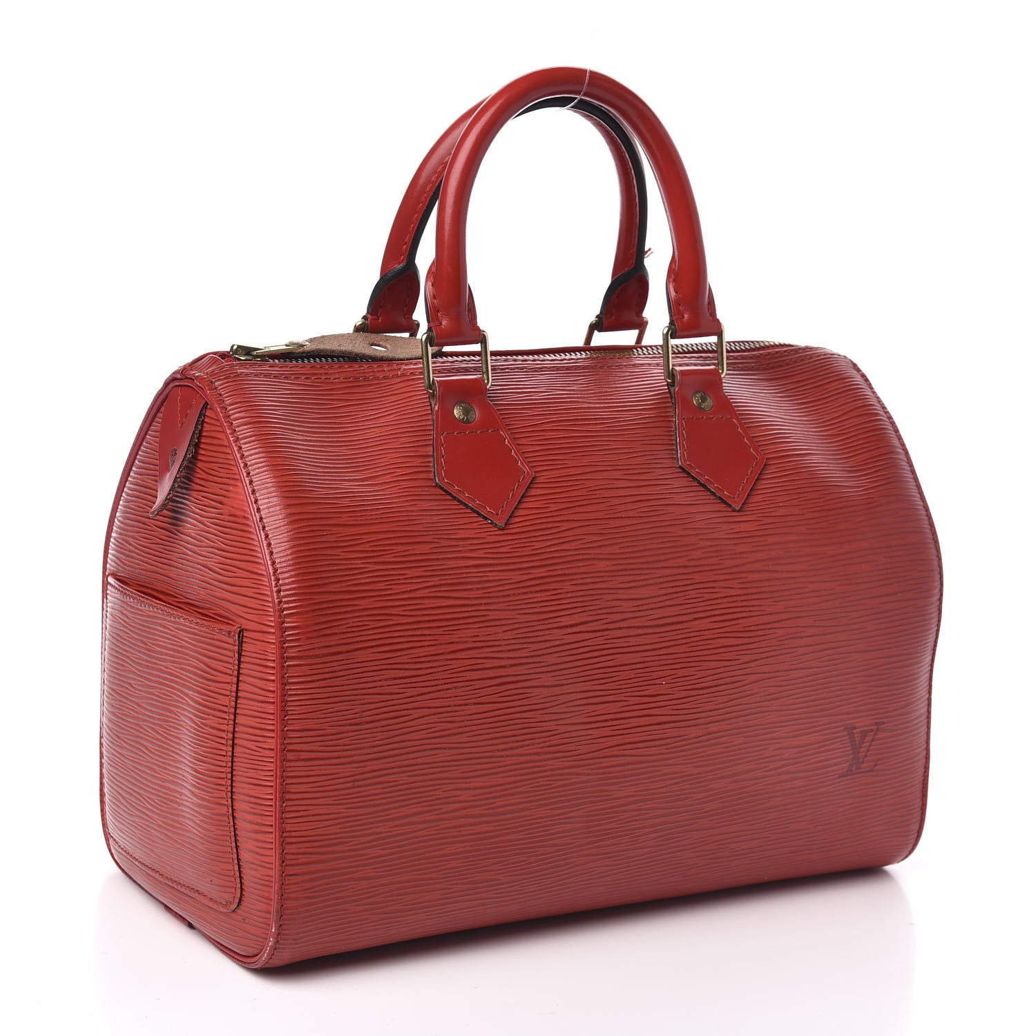 Louis Vuitton Epi Speedy 25 Castillan Red 3 of 10