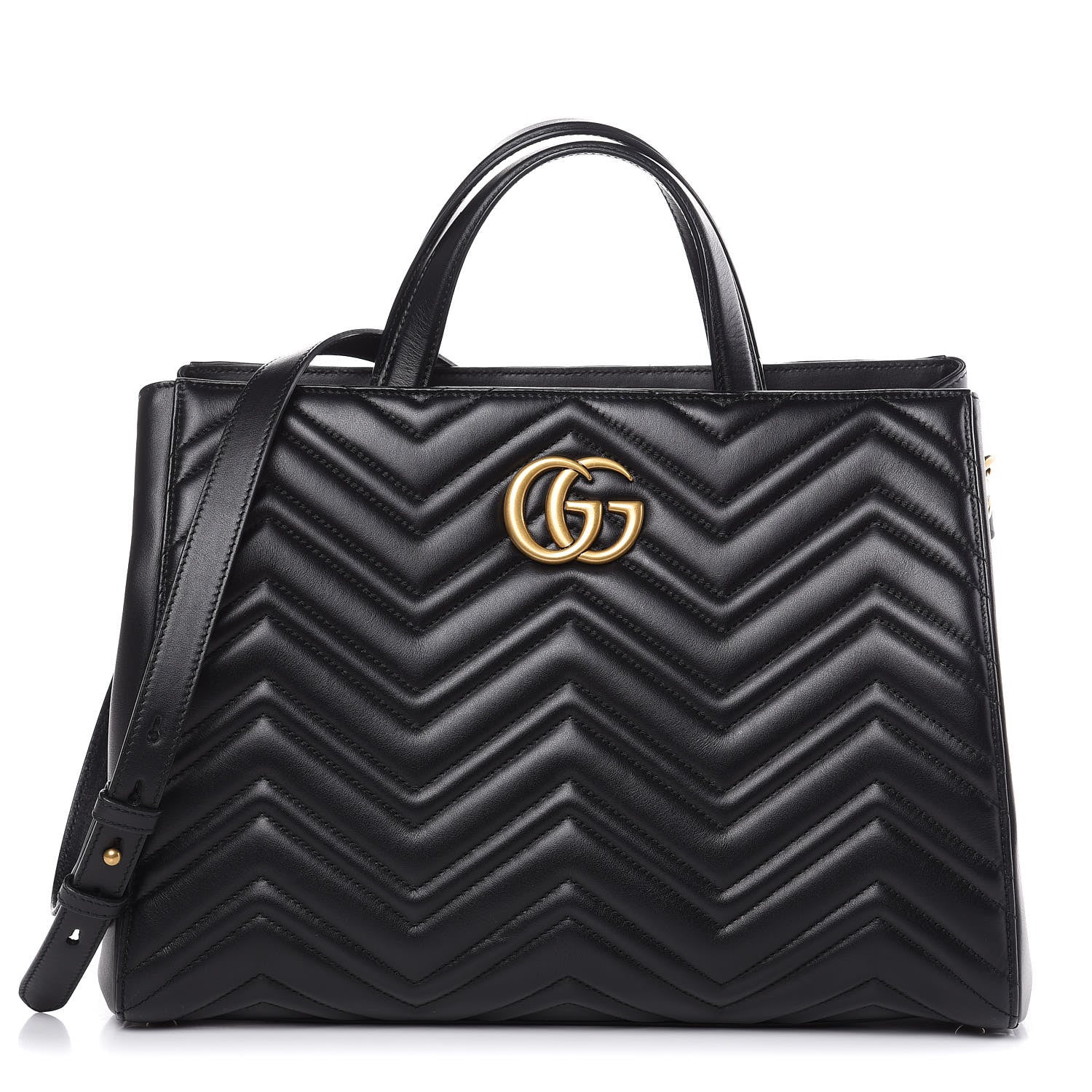 Gucci Calfskin Matelasse Medium GG Marmont Tote Black 1 of 9