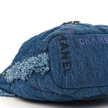 Chanel Denim Quilted Small Mood Bucket With Chain Blue Multicolor 8 of 9