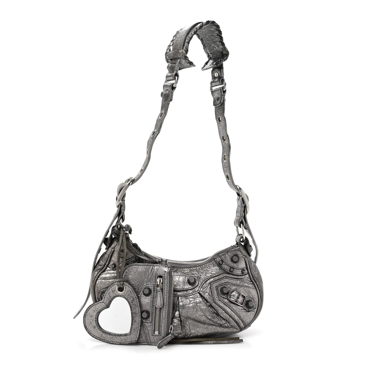 Balenciaga Metallic Agneau Arena Le Cagole Shoulder Bag XS Silver 3 of 17
