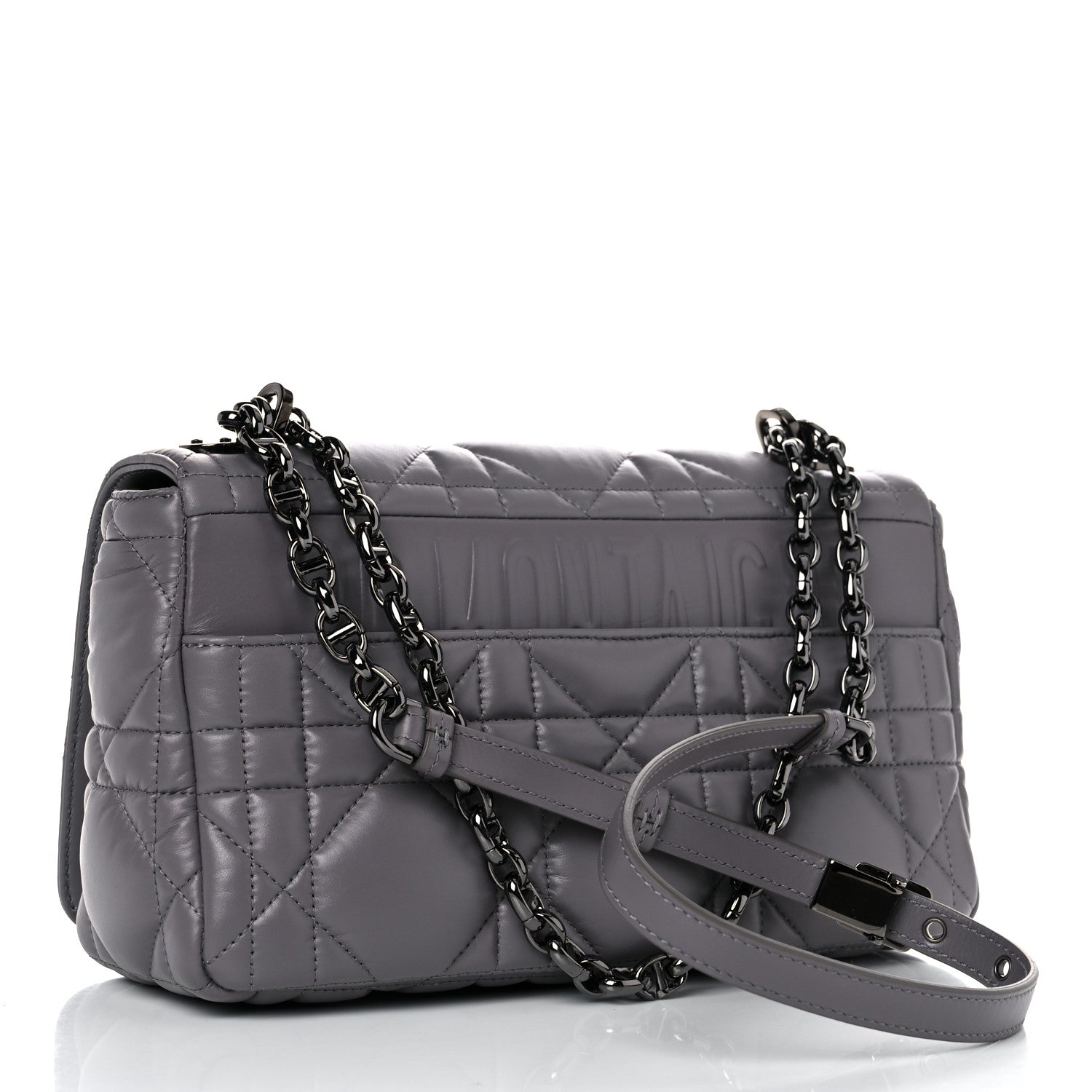 Christian Dior Calfskin Macrocannage Medium Caro Bag Iron Grey 3 of 14