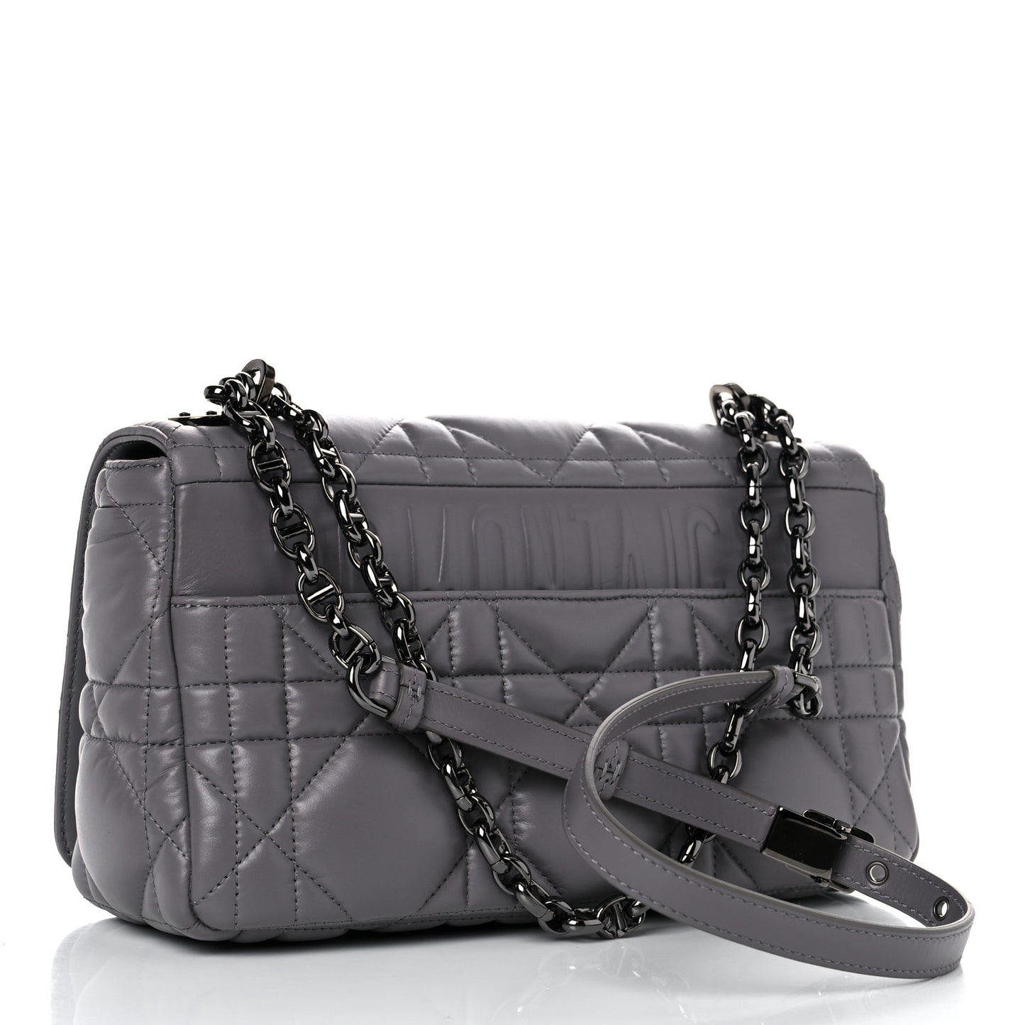 Calfskin Macrocannage Medium Caro Bag Iron Grey