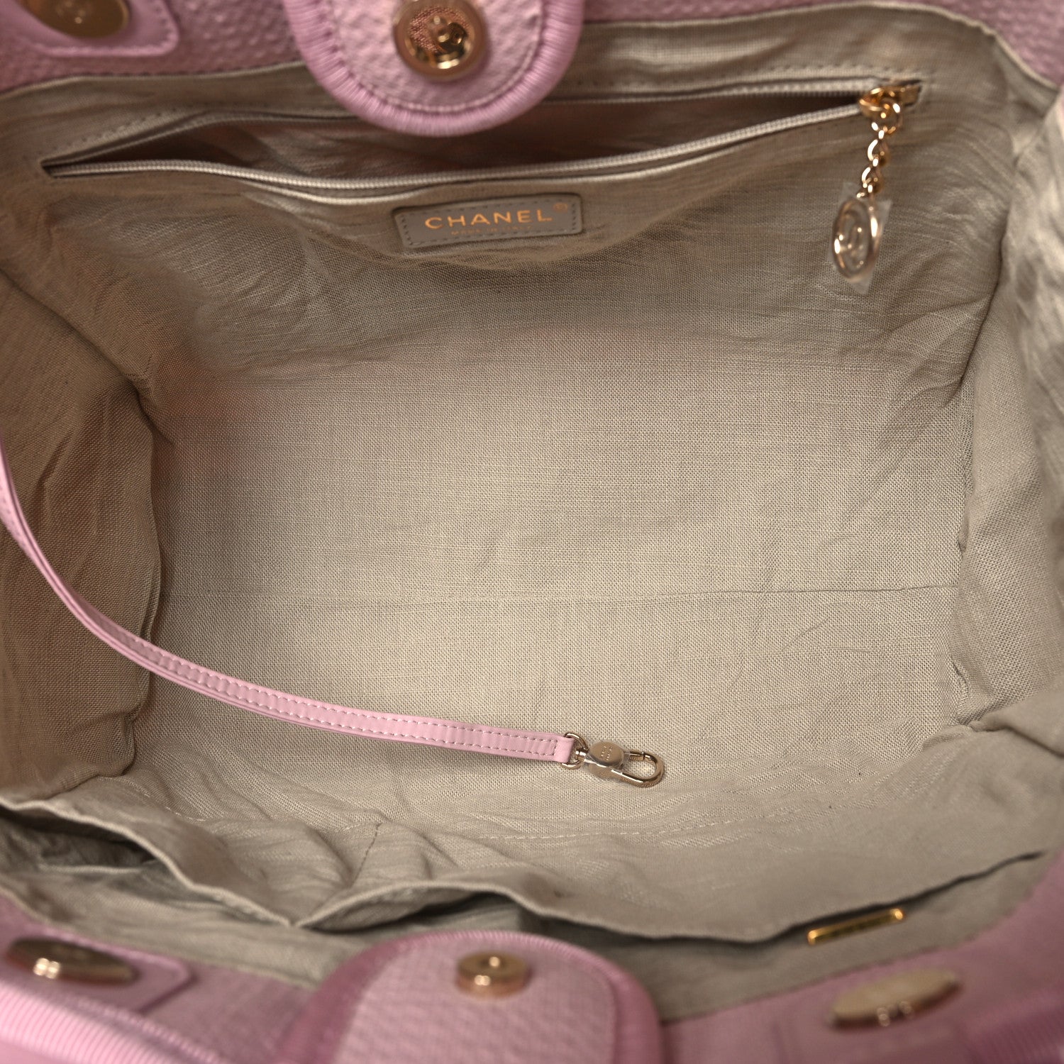 Chanel Mixed Fibers Small Deauville Tote Pink 6 of 12