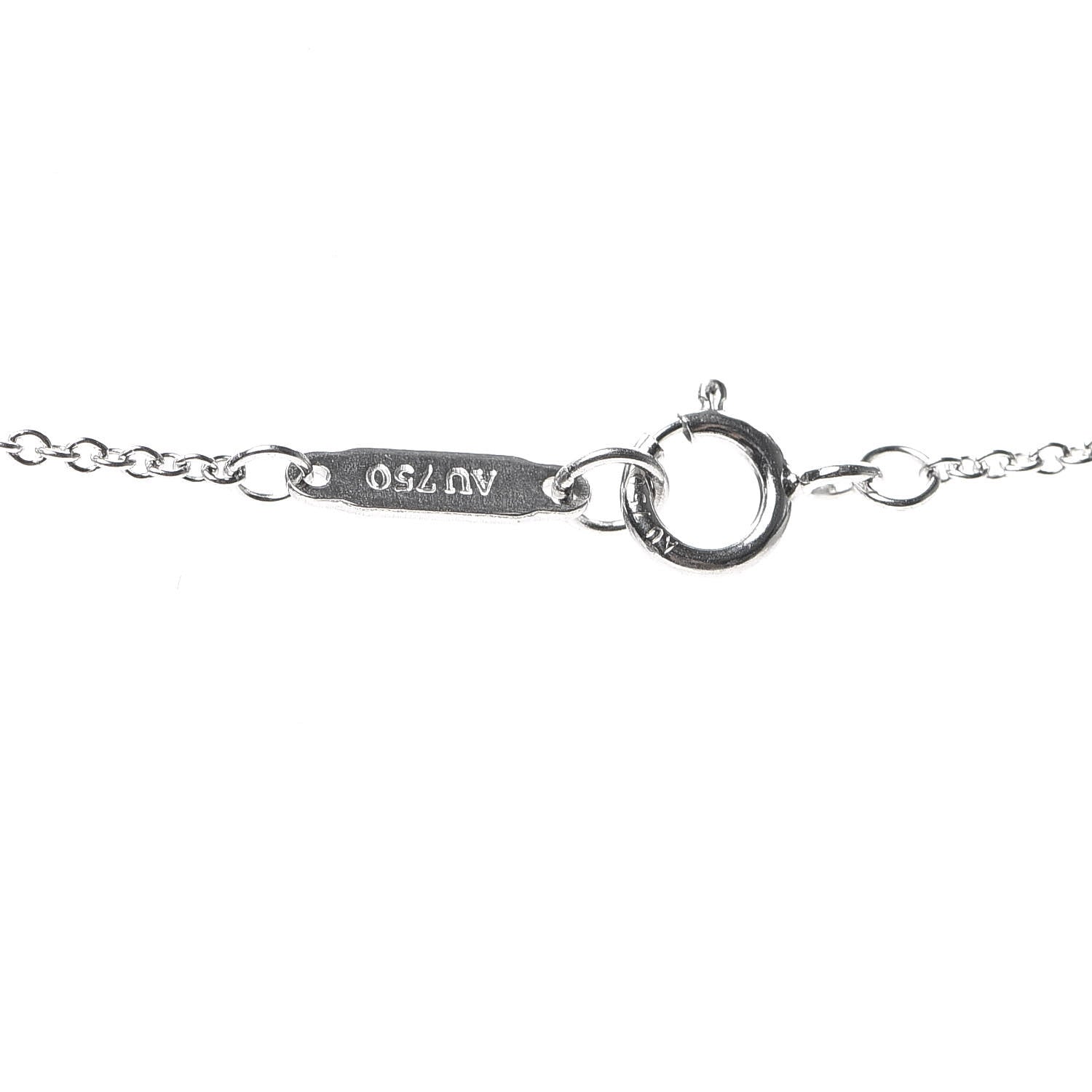 Tiffany 18K White Gold Diamond Metro Heart Pendant Necklace 4 of 5