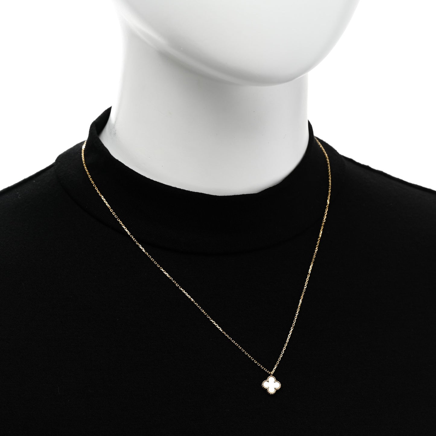 18K Yellow Gold Mother of Pearl Sweet Alhambra Pendant Necklace