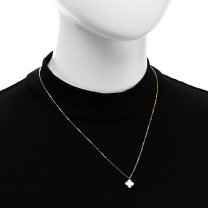 Van Cleef & Arpels 18K Yellow Gold Mother of Pearl Sweet Alhambra Pendant Necklace 2 of 7