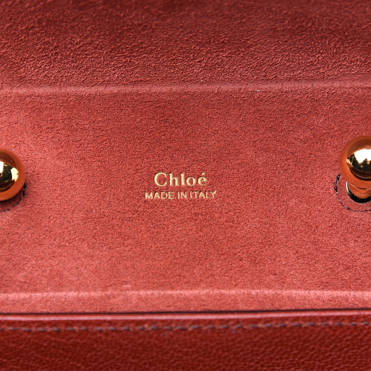 Chloe Calfskin Lizard Embossed Small Aby Lock Sepia Brown 5 of 7