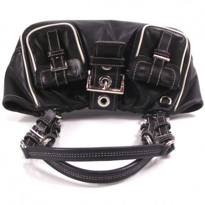 Prada Calfskin Double Pocket Buckle Shoulder Bag 6 of 13