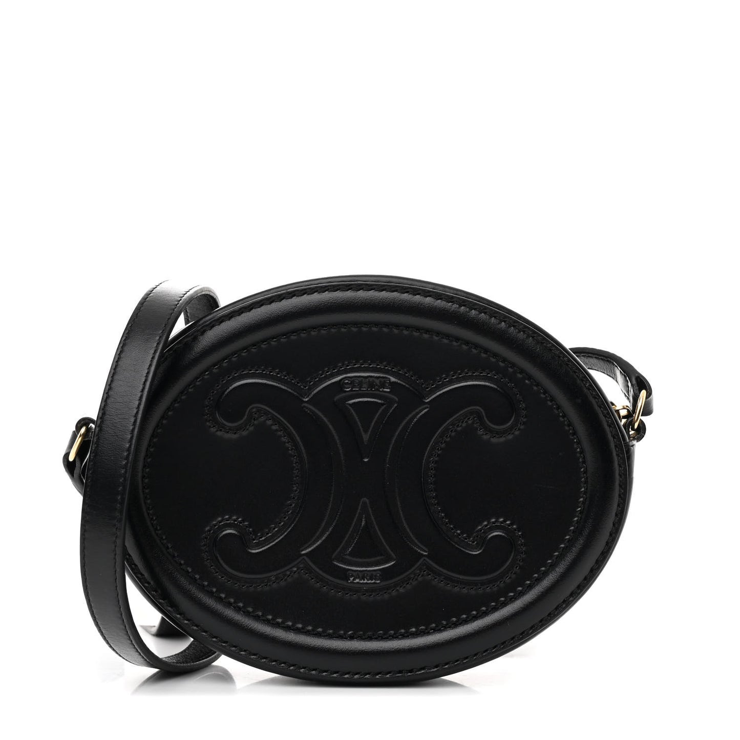 Smooth Calfskin Cuir Triomphe Oval Bag Black
