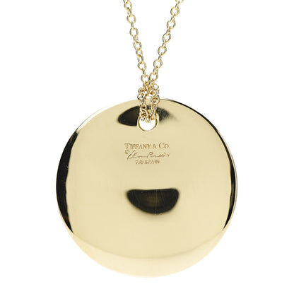 Tiffany 18K Yellow Gold Elsa Peretti Round Disc Pendant Necklace 4 of 5