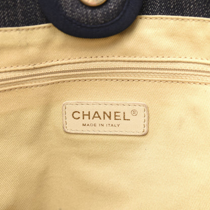 Chanel Denim Small Deauville Tote Dark Blue 6 of 11