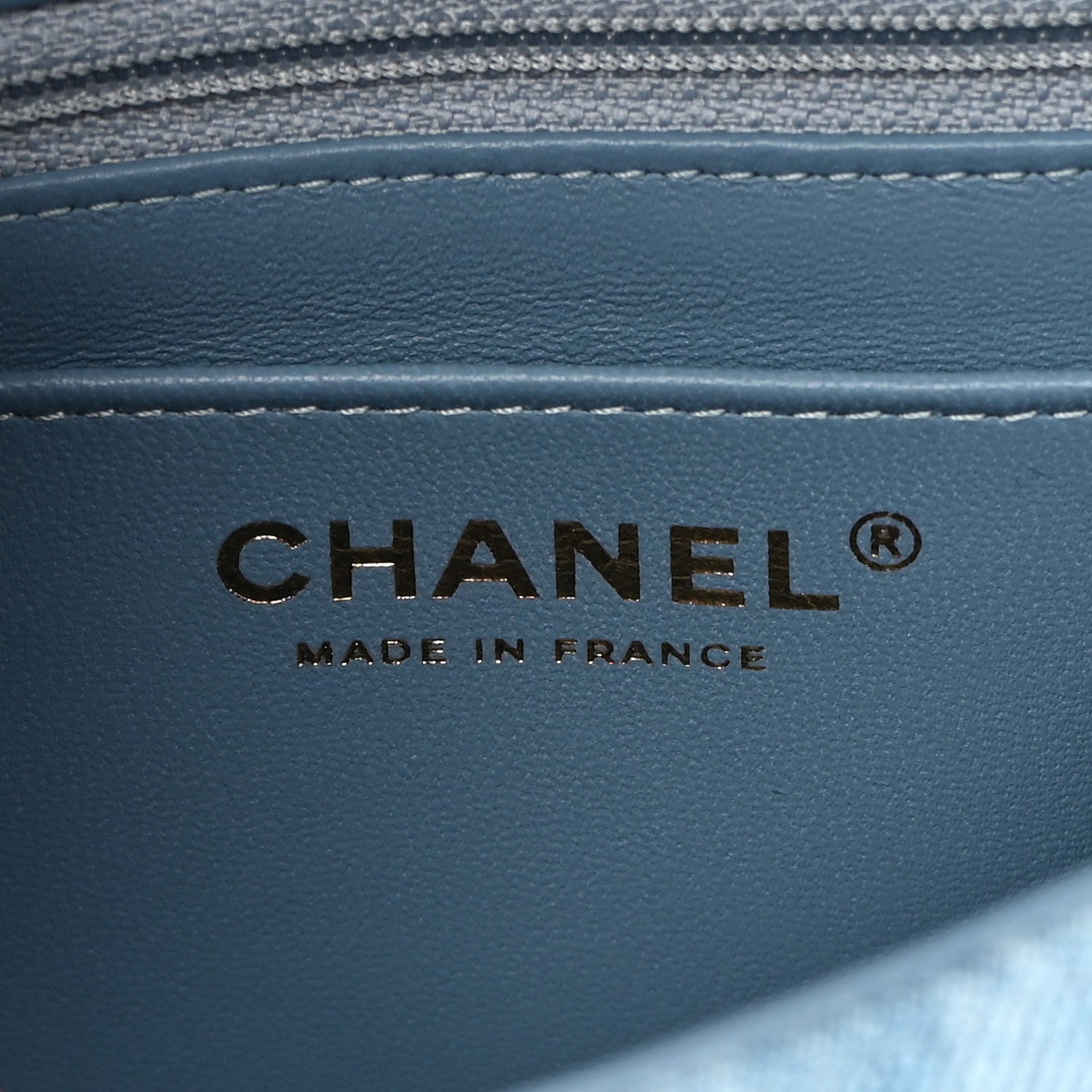 Chanel Denim Quilt Print Mini Rectangular Flap Light Blue 6 of 11